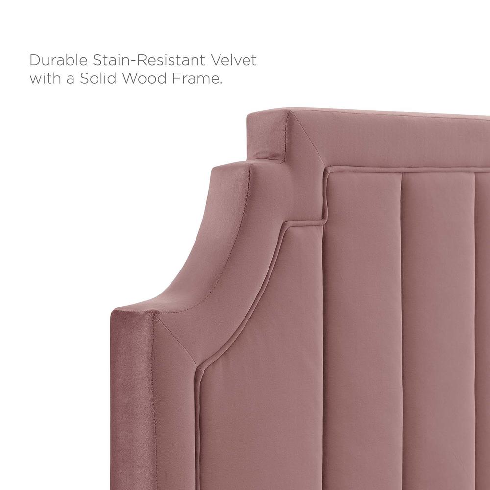 Alyona Channel Tufted Performance Velvet King/California King Headboard - Dusty Rose MOD-6348-DUS. Picture 5