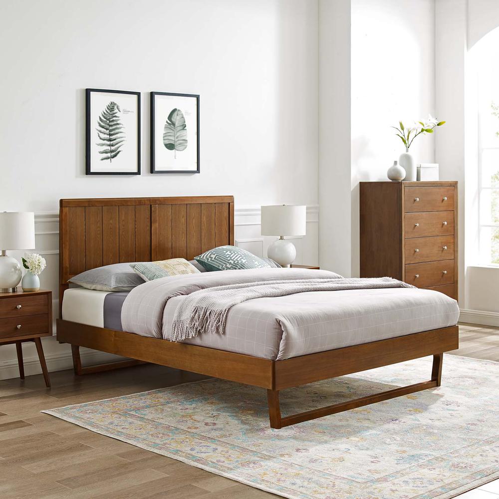 Alana Queen Wood Platform Bed With Angular Frame. Picture 11