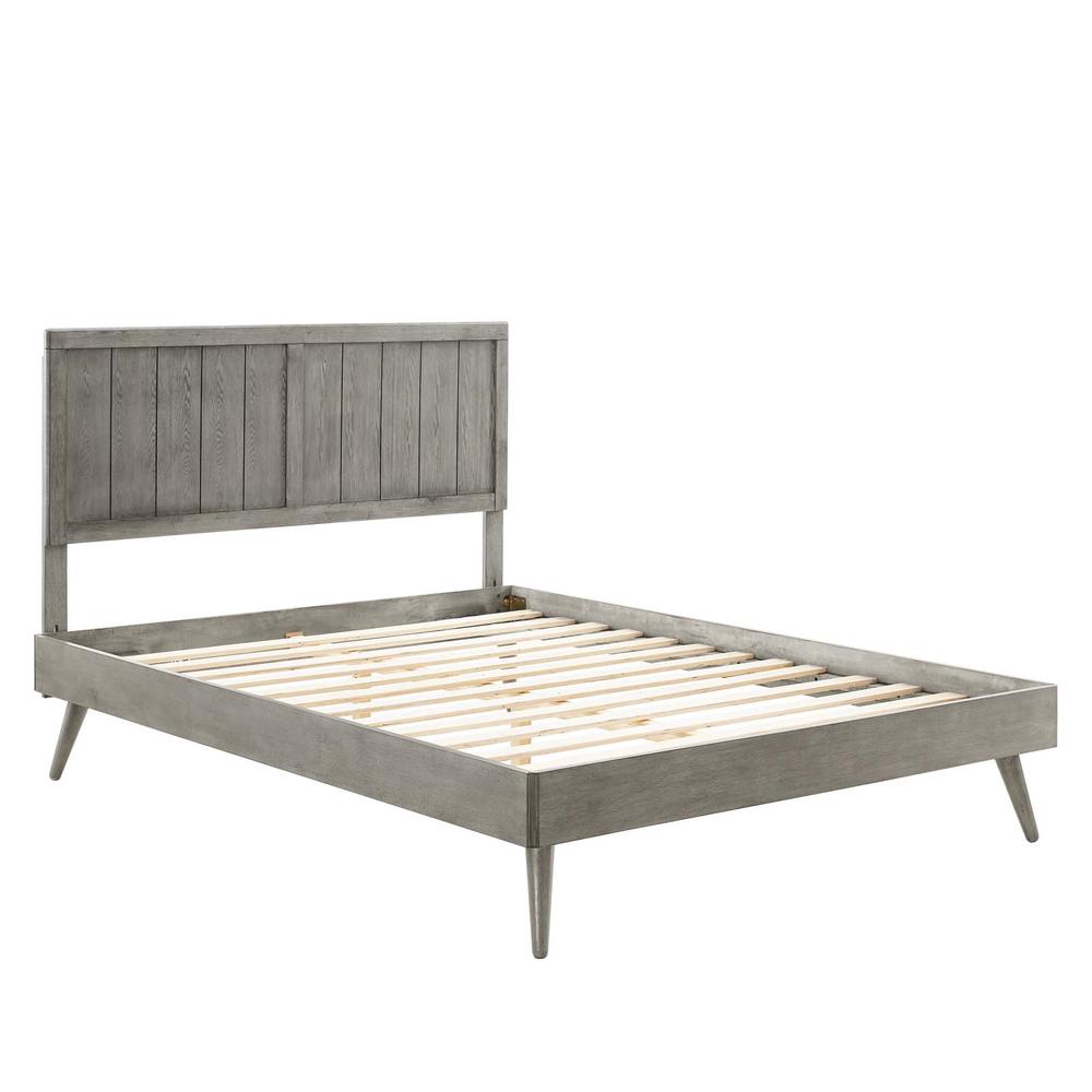 Alana Queen Wood Platform Bed With Splayed Legs. Picture 2