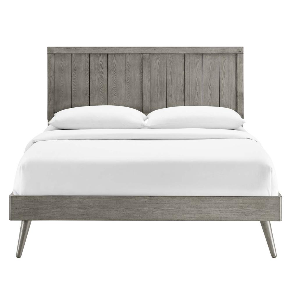 Alana Queen Wood Platform Bed With Splayed Legs. Picture 4