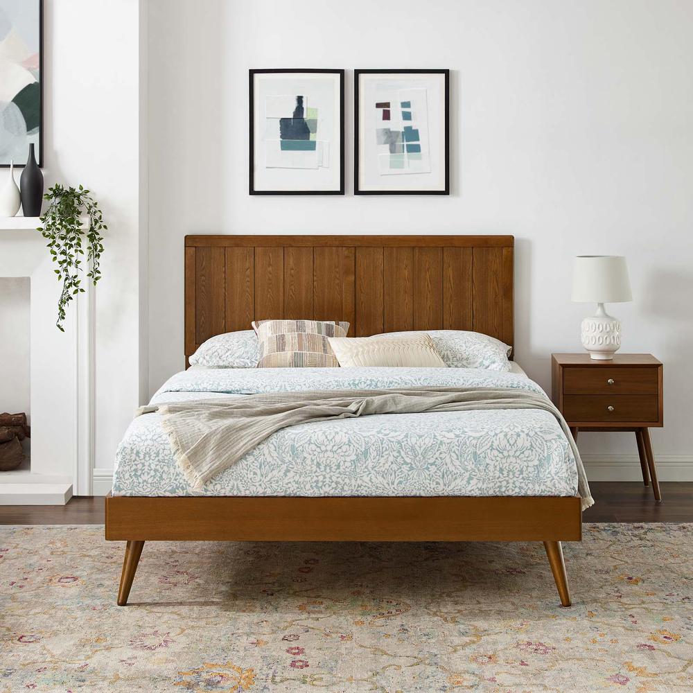 Alana Queen Wood Platform Bed With Splayed Legs. Picture 11