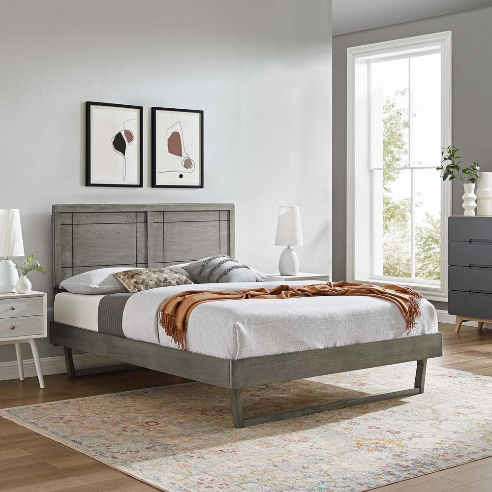 Marlee Queen Wood Platform Bed With Angular Frame. Picture 11