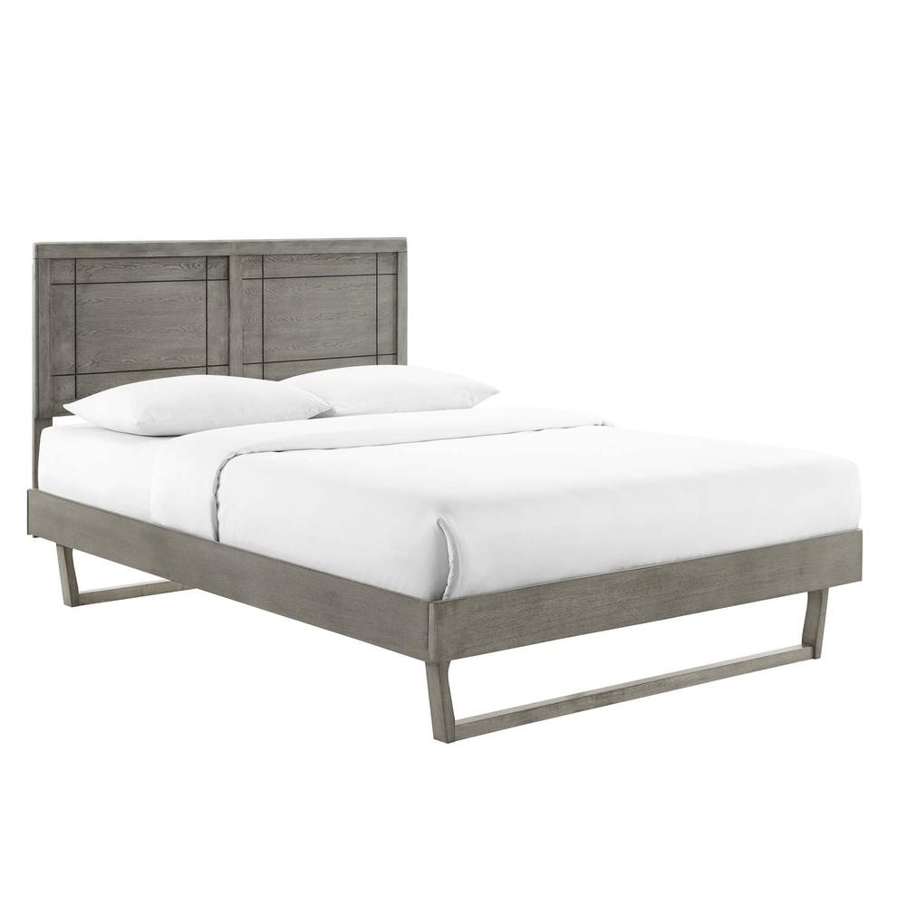 Marlee Queen Wood Platform Bed With Angular Frame. Picture 1