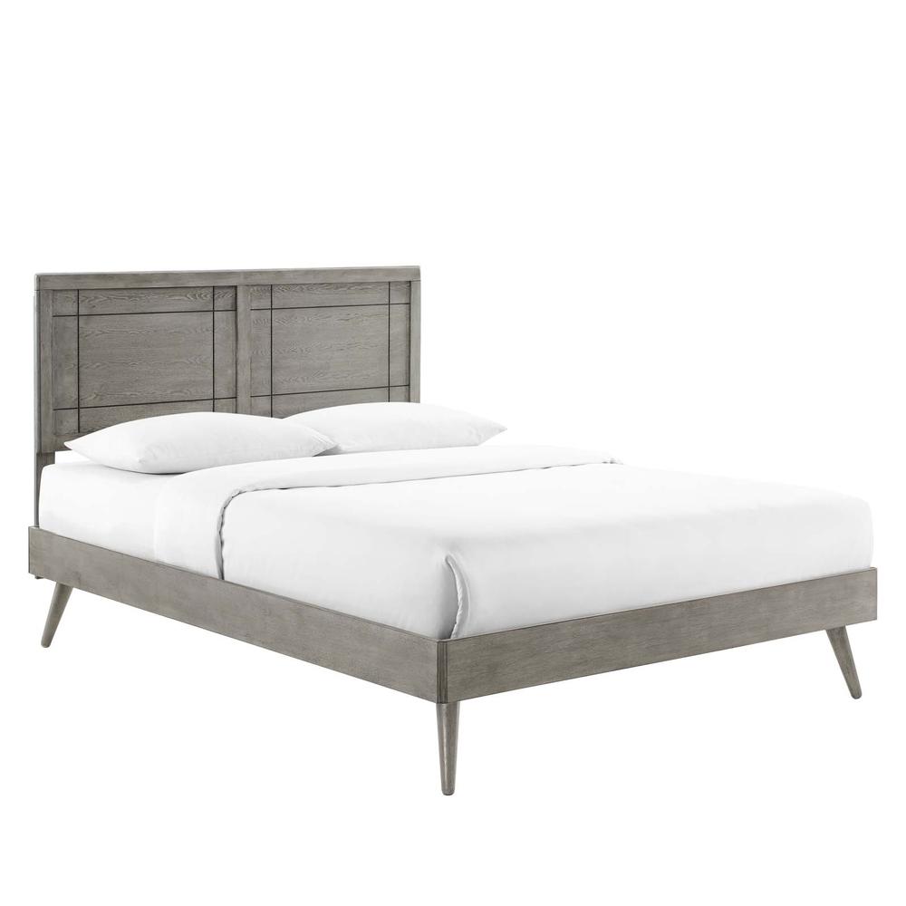 Marlee Queen Wood Platform Bed With Splayed Legs. Picture 1