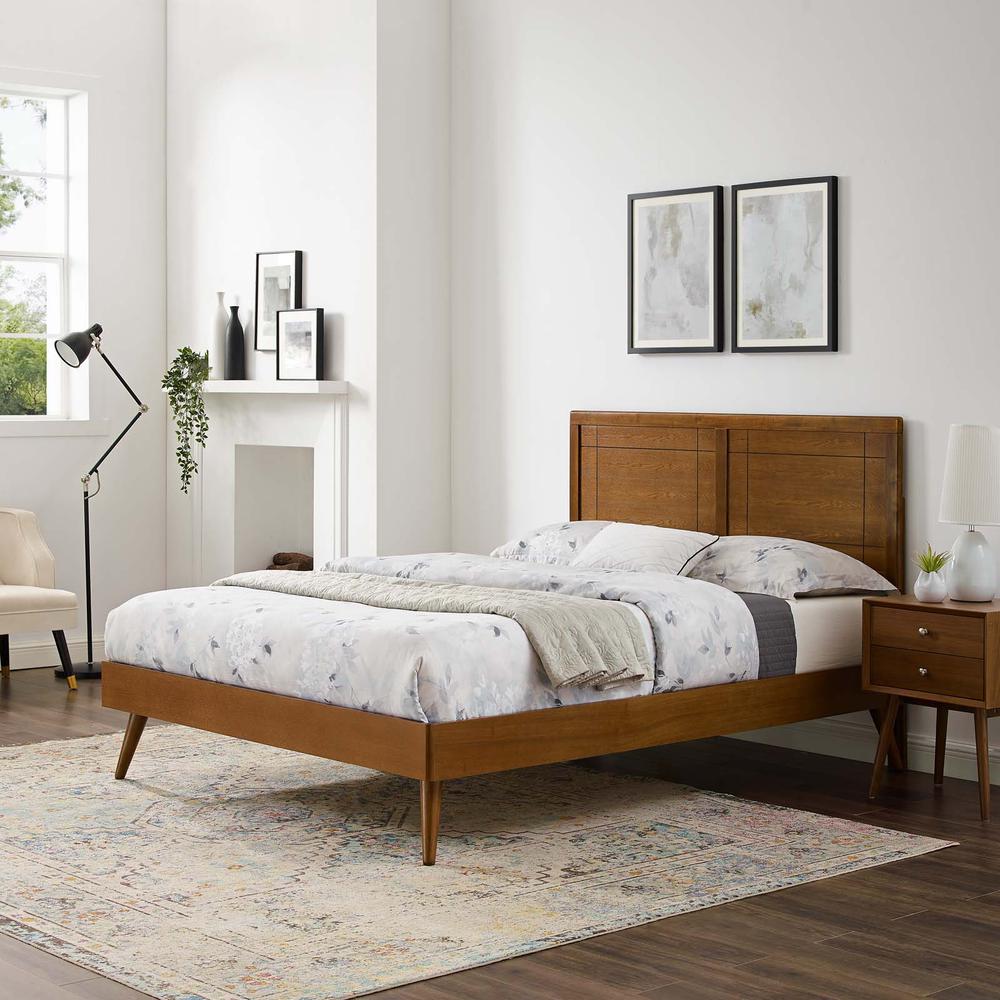 Marlee Queen Wood Platform Bed With Splayed Legs. Picture 11