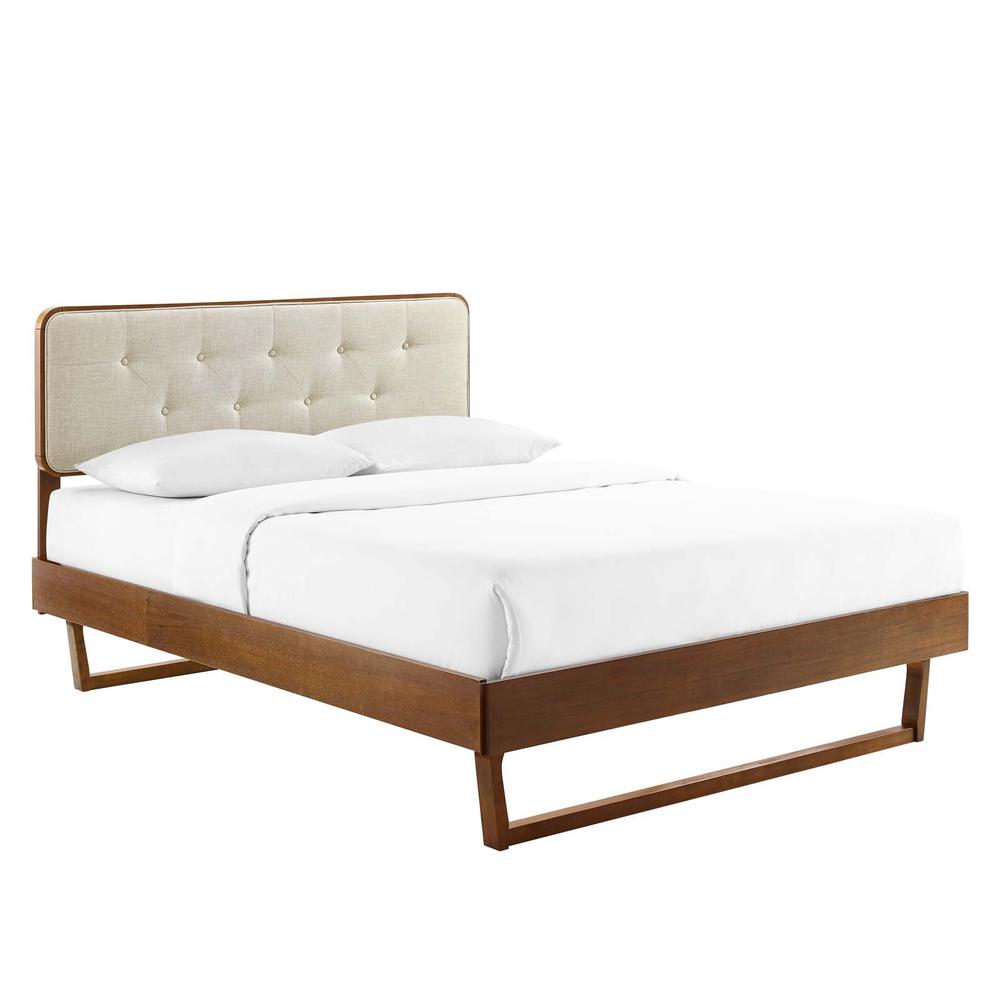 Bridgette Queen Wood Platform Bed With Angular Frame. Picture 1