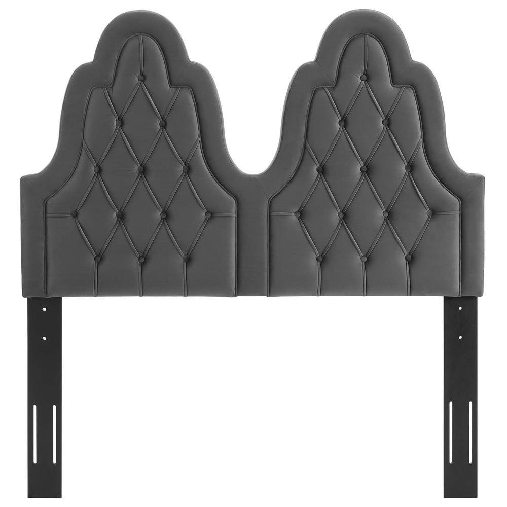 Augustine Tufted Performance Velvet Twin Headboard - Charcoal MOD-6413-CHA. Picture 3