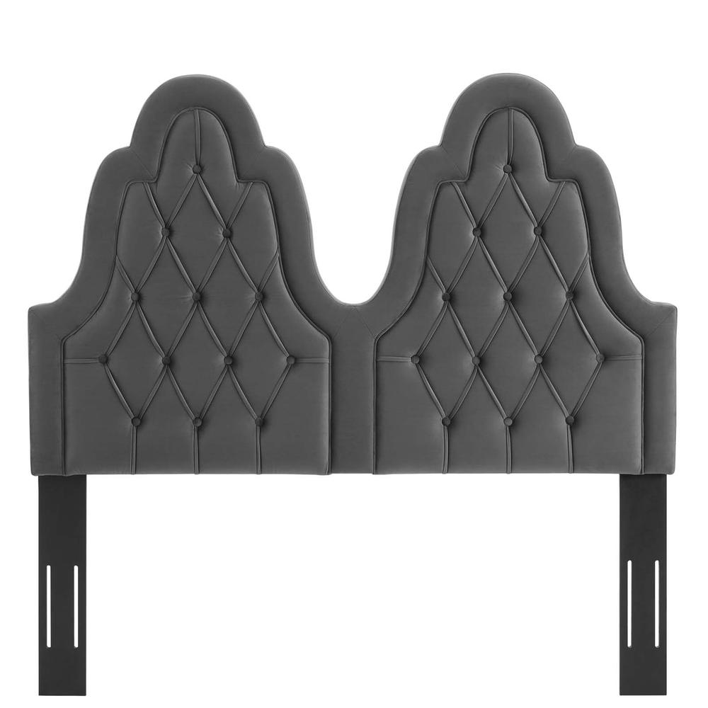 Augustine Tufted Performance Velvet Twin Headboard - Charcoal MOD-6413-CHA. Picture 4