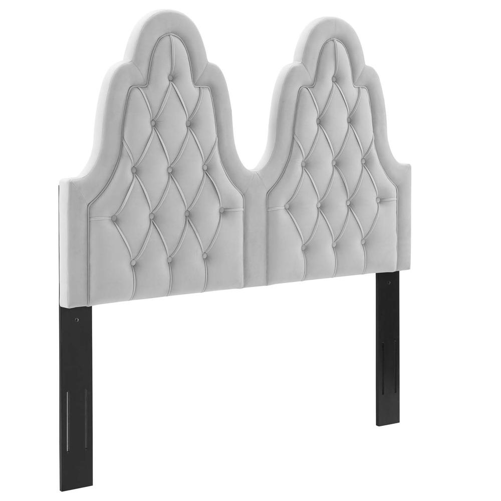Augustine Tufted Performance Velvet Twin Headboard - Light Gray MOD-6413-LGR. The main picture.