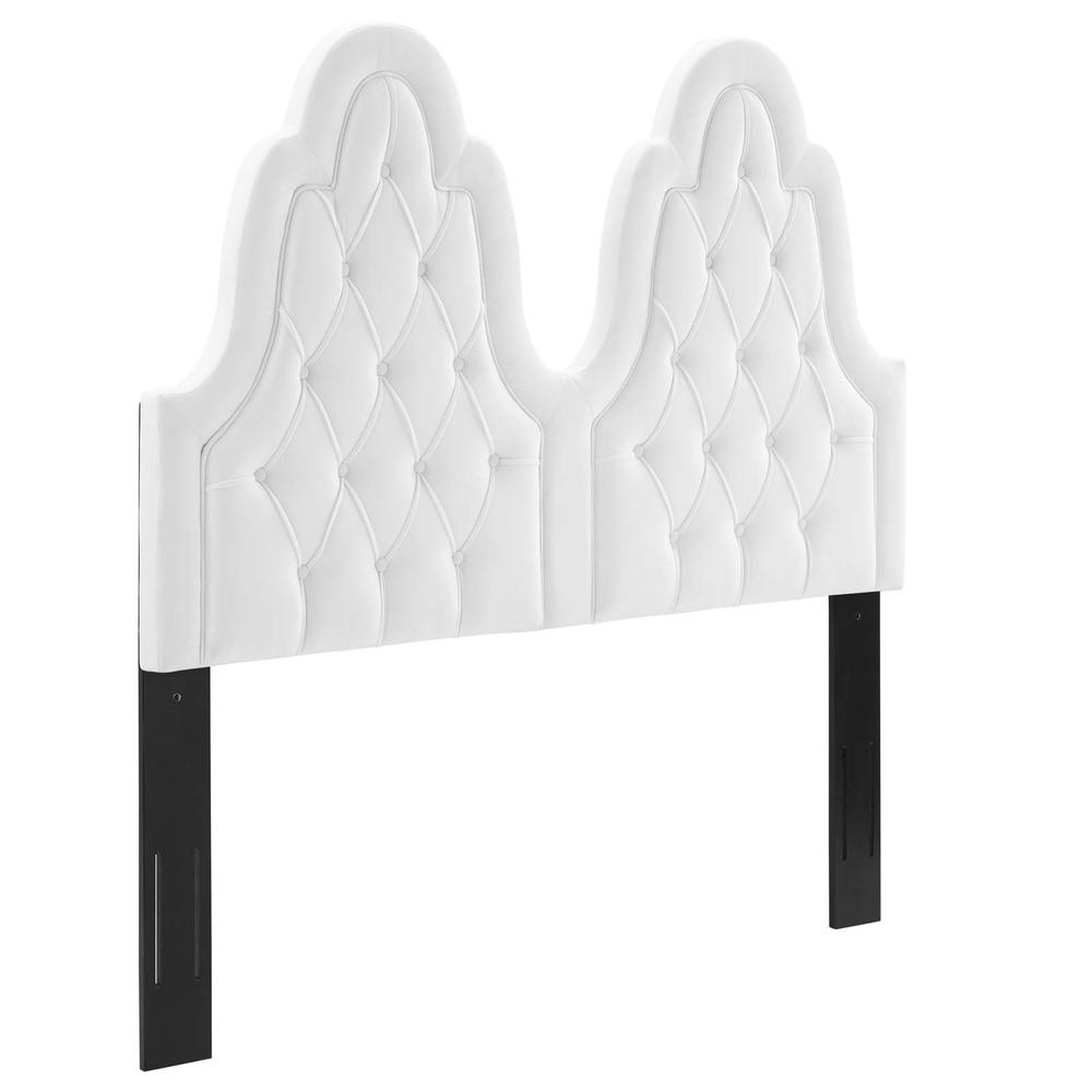 Augustine Tufted Performance Velvet Twin Headboard - White MOD-6413-WHI. Picture 1