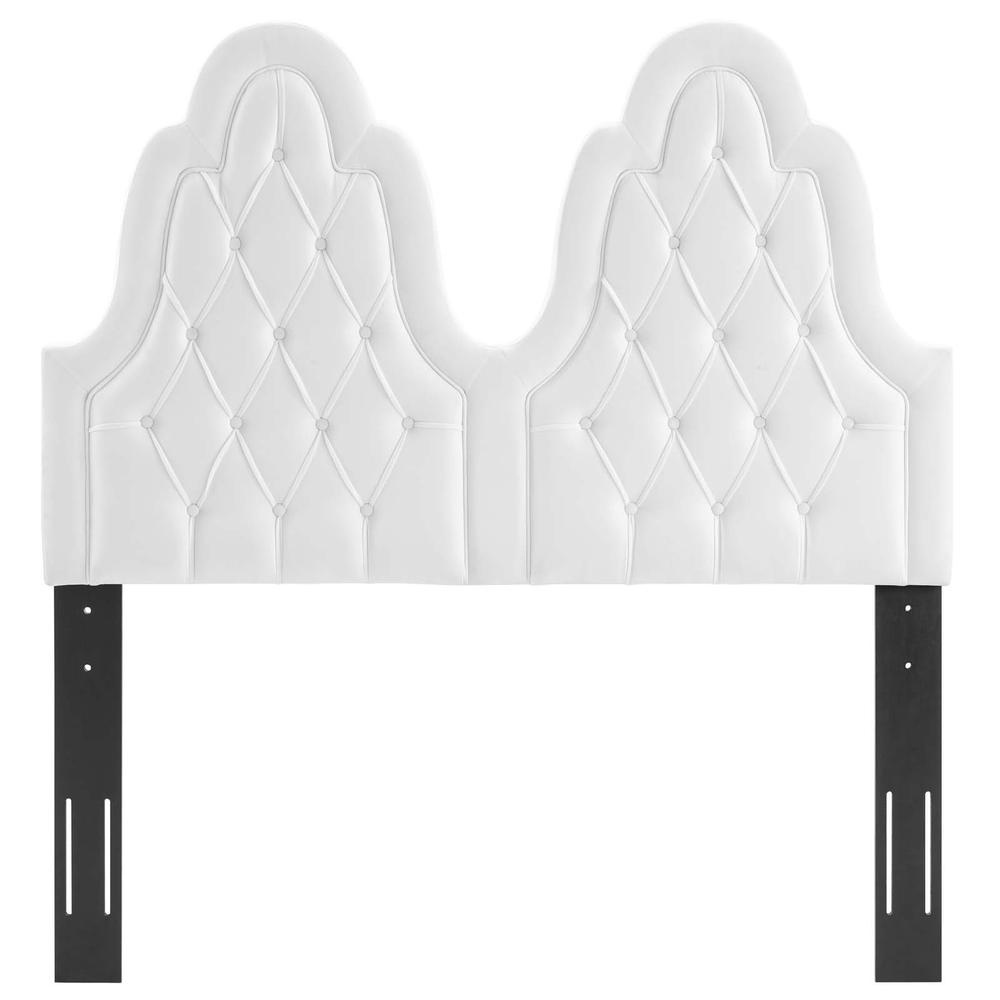 Augustine Tufted Performance Velvet Twin Headboard - White MOD-6413-WHI. Picture 3