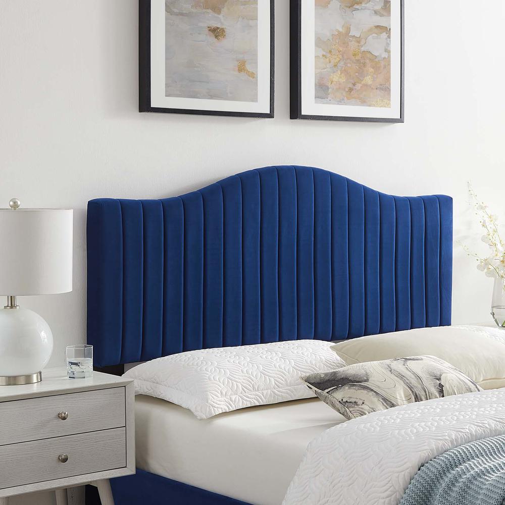Brielle Channel Tufted Performance Velvet Twin Headboard. Picture 9