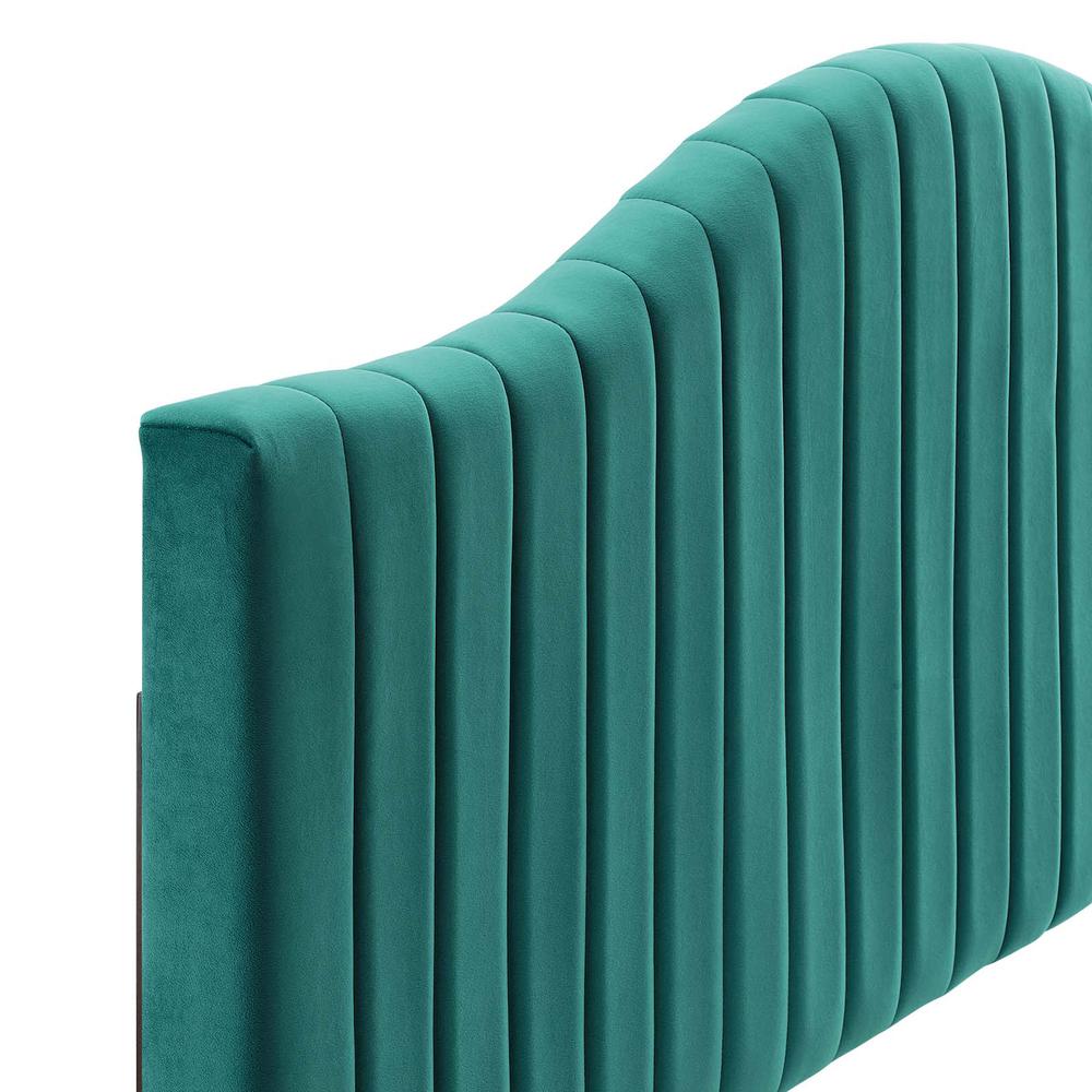 Brielle Channel Tufted Performance Velvet Twin Headboard. Picture 4