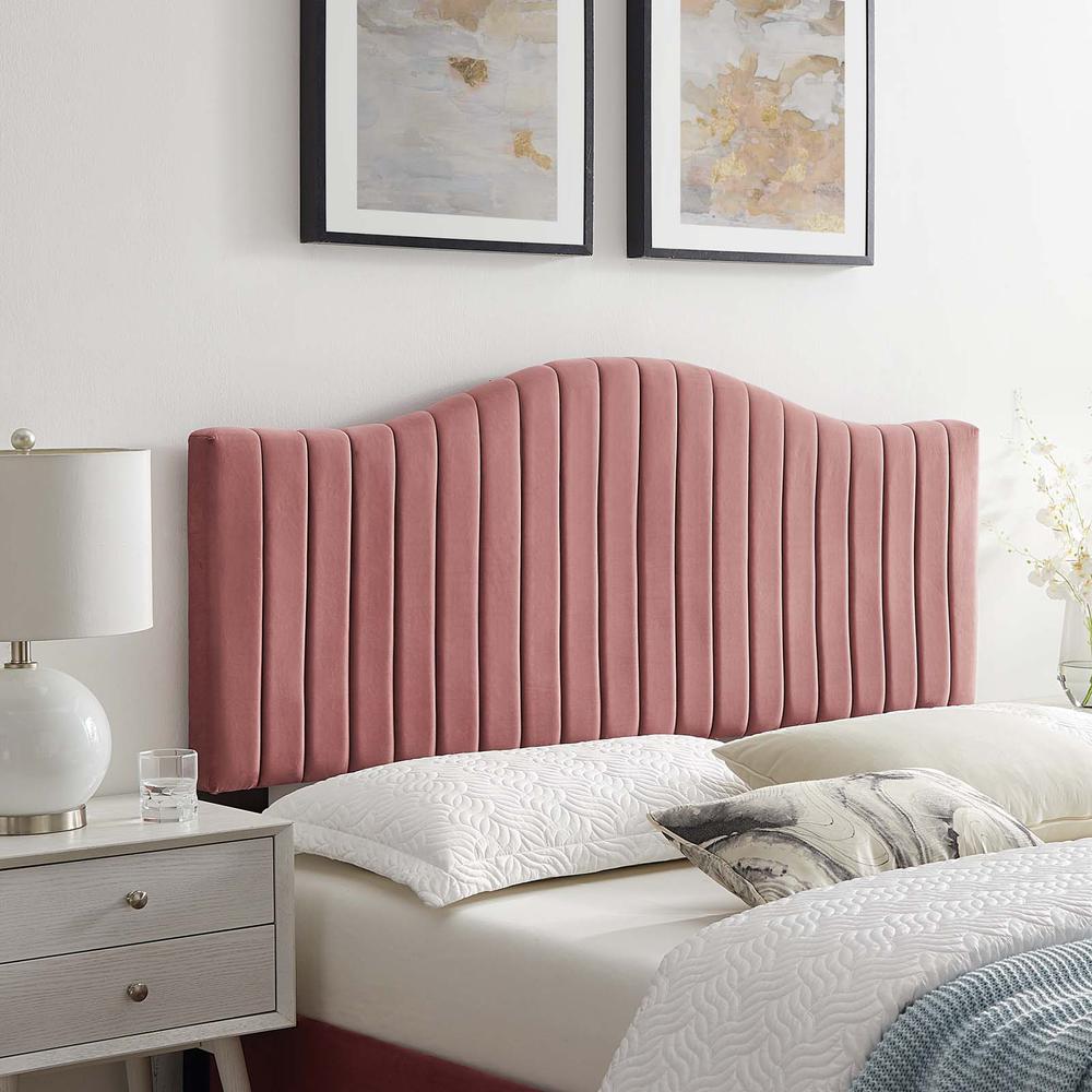 Brielle Channel Tufted Performance Velvet Full/Queen Headboard. Picture 10
