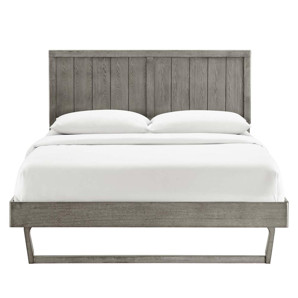 Alana King Wood Platform Bed With Angular Frame. Picture 4