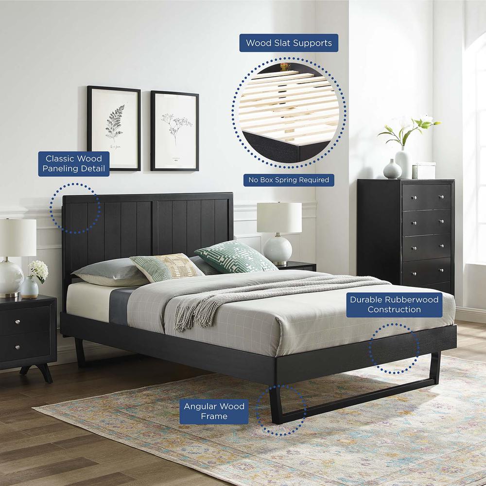 Alana Twin Wood Platform Bed With Angular Frame. Picture 10