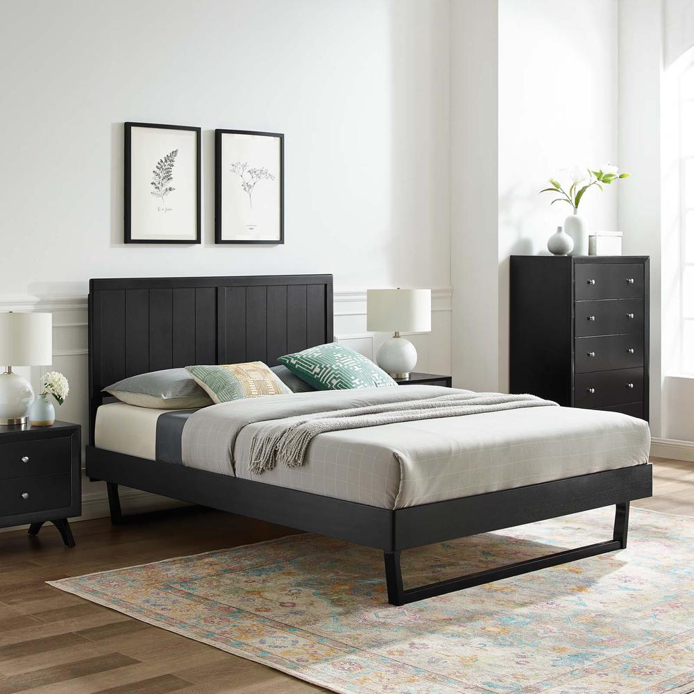 Alana Twin Wood Platform Bed With Angular Frame. Picture 11