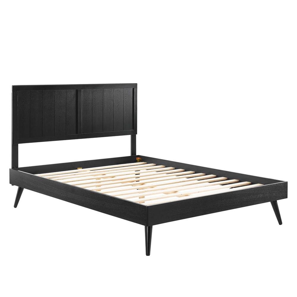 Alana Full Wood Platform Bed With Splayed Legs. Picture 2