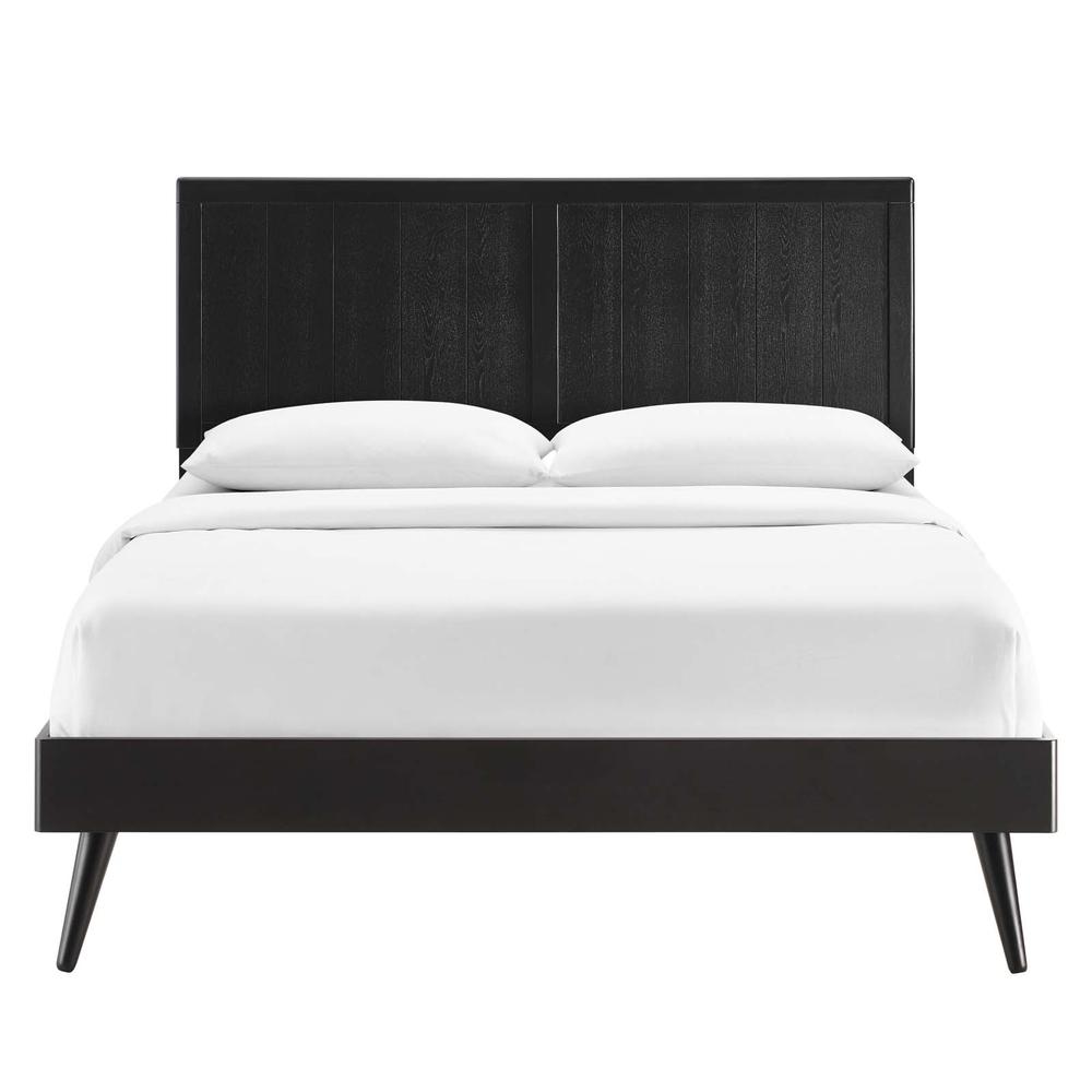 Alana Full Wood Platform Bed With Splayed Legs. Picture 4