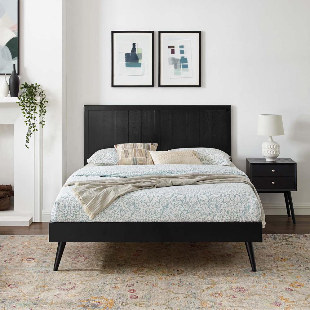 Alana Twin Wood Platform Bed With Splayed Legs. Picture 11