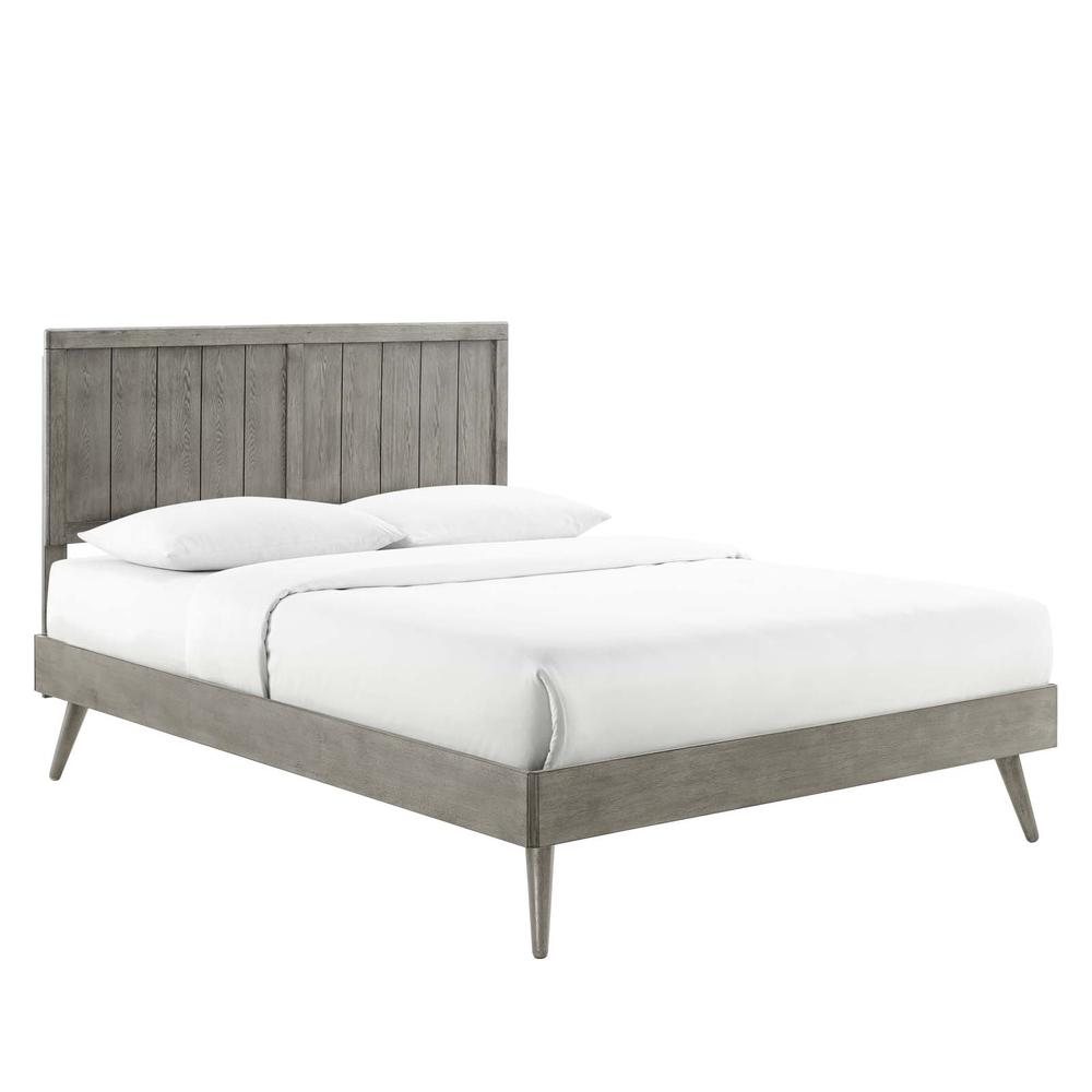 Alana Twin Wood Platform Bed With Splayed Legs. Picture 1