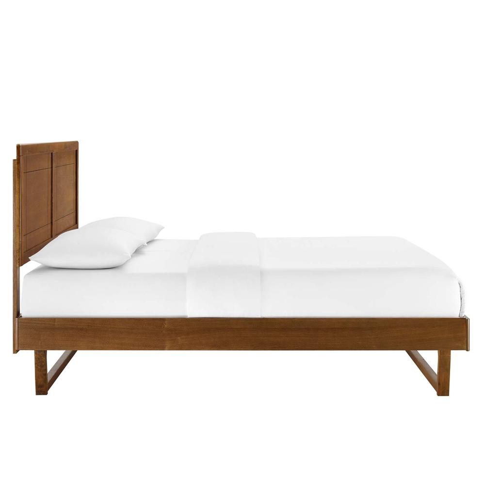 Marlee Twin Wood Platform Bed With Angular Frame - Walnut MOD-6627-WAL. Picture 3