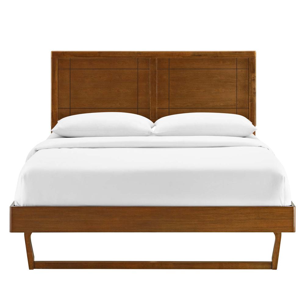 Marlee Twin Wood Platform Bed With Angular Frame - Walnut MOD-6627-WAL. Picture 4