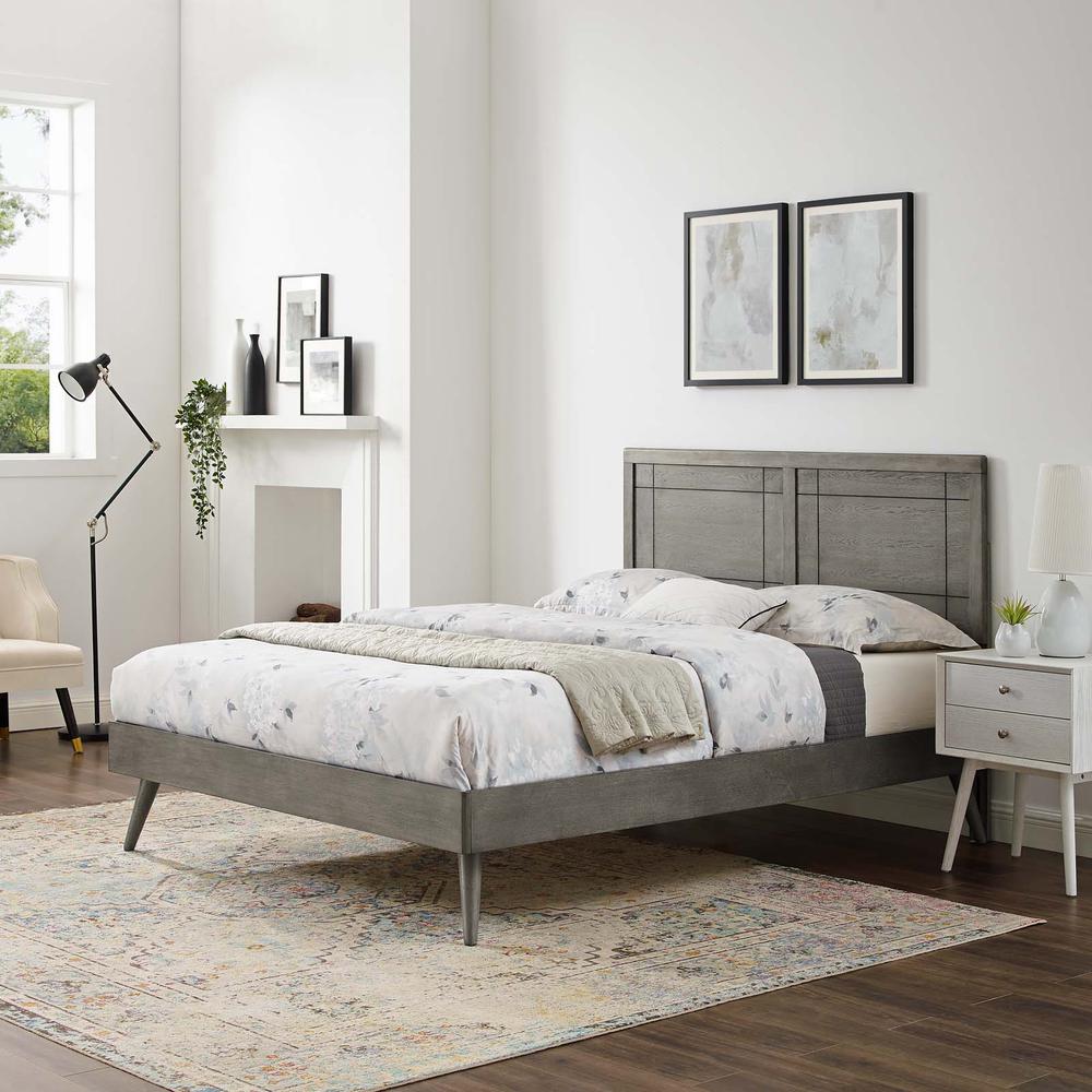 Marlee Full Wood Platform Bed With Splayed Legs. Picture 11