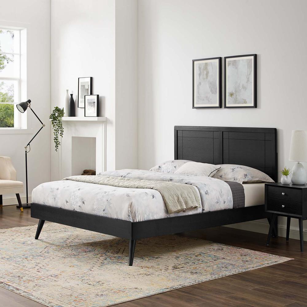 Marlee King Wood Platform Bed With Splayed Legs. Picture 11