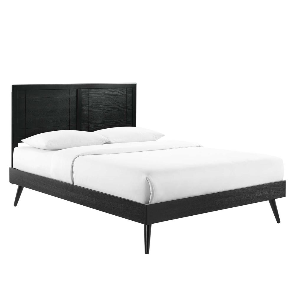 Marlee King Wood Platform Bed With Splayed Legs. Picture 1