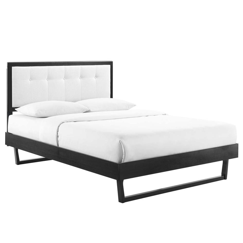 Willow Full Wood Platform Bed With Angular Frame. Picture 1