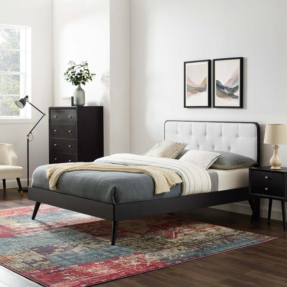 Bridgette Full Wood Platform Bed With Splayed Legs. Picture 11