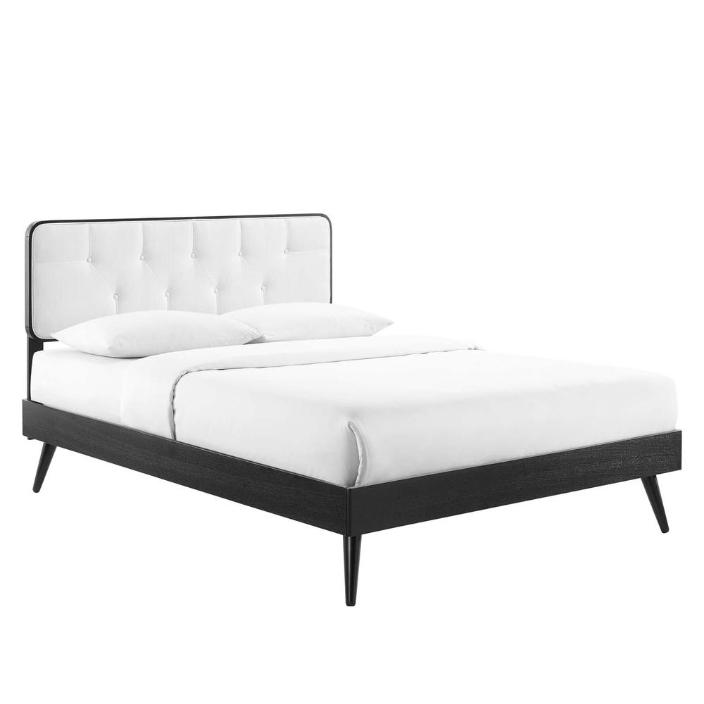Bridgette Full Wood Platform Bed With Splayed Legs. Picture 1