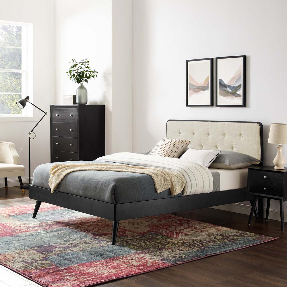 Bridgette King Wood Platform Bed With Splayed Legs. Picture 11