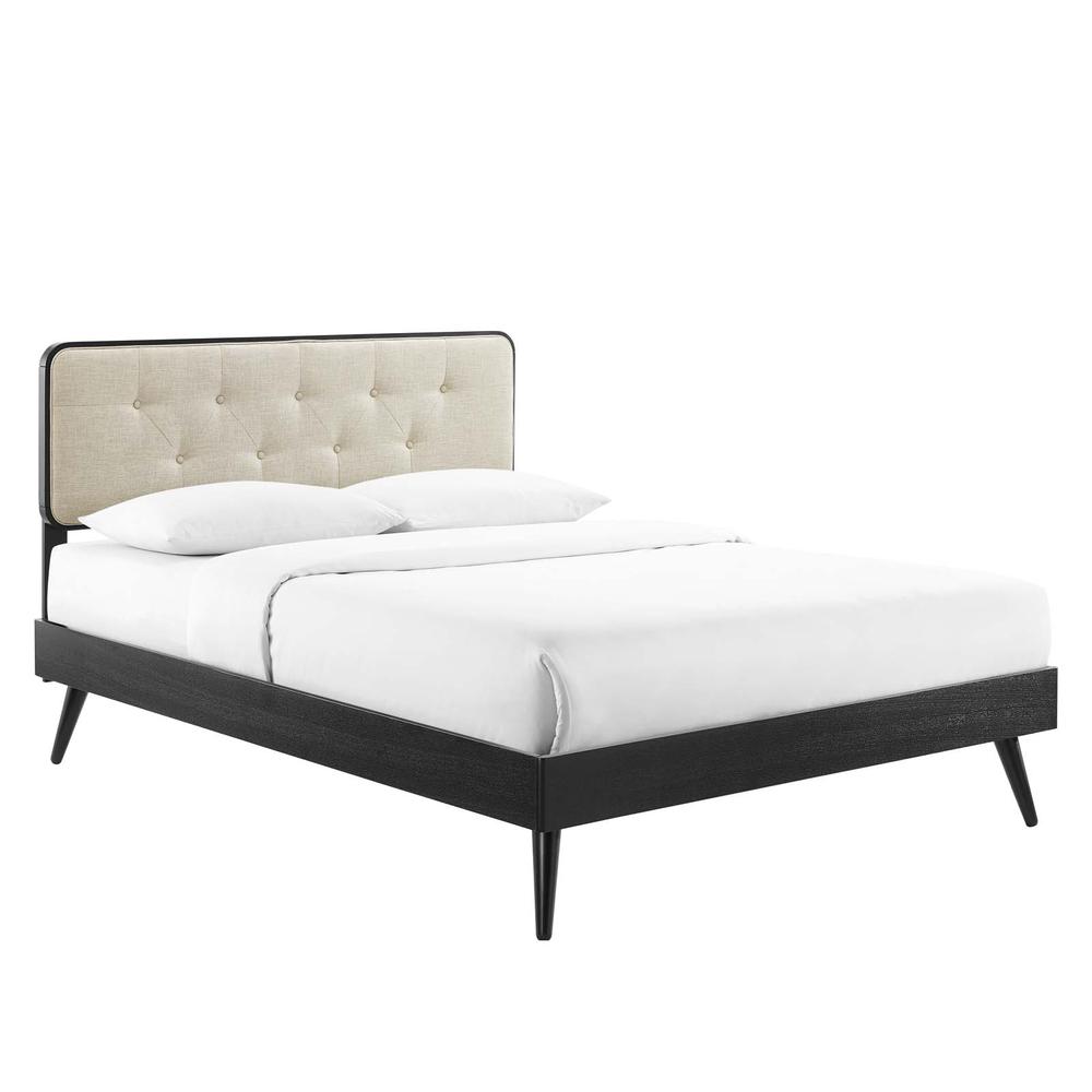 Bridgette King Wood Platform Bed With Splayed Legs. Picture 1