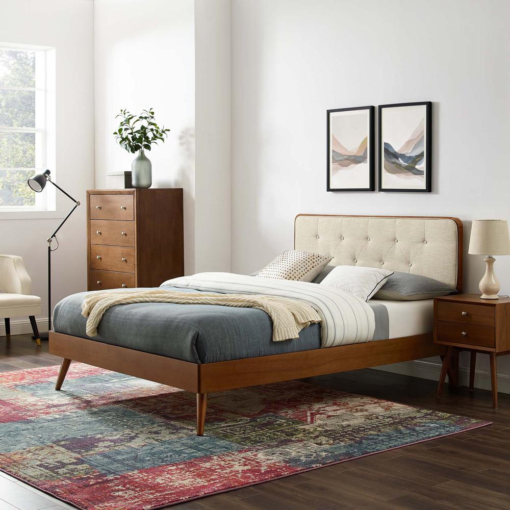 Bridgette King Wood Platform Bed With Splayed Legs. Picture 11