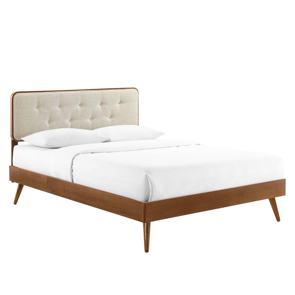 Bridgette King Wood Platform Bed With Splayed Legs. Picture 1