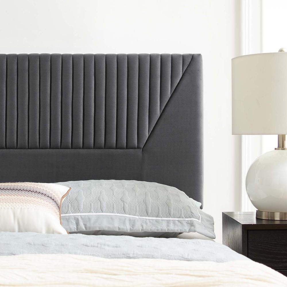 Patience Channel Tufted Performance Velvet Twin Headboard. Picture 8