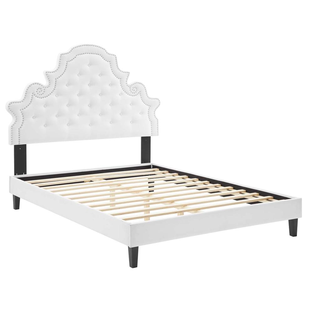 Gwyneth Tufted Performance Velvet Queen Platform Bed. Picture 2