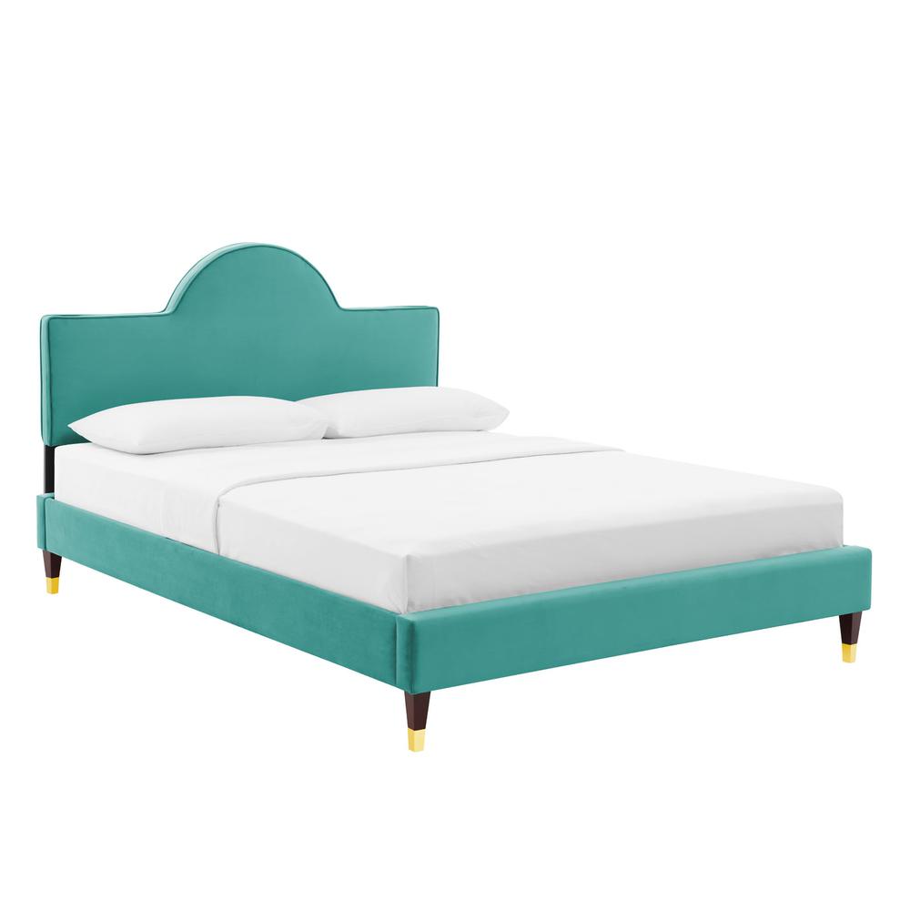 Aurora Performance Velvet Twin Bed - Teal MOD-7030-TEA. The main picture.