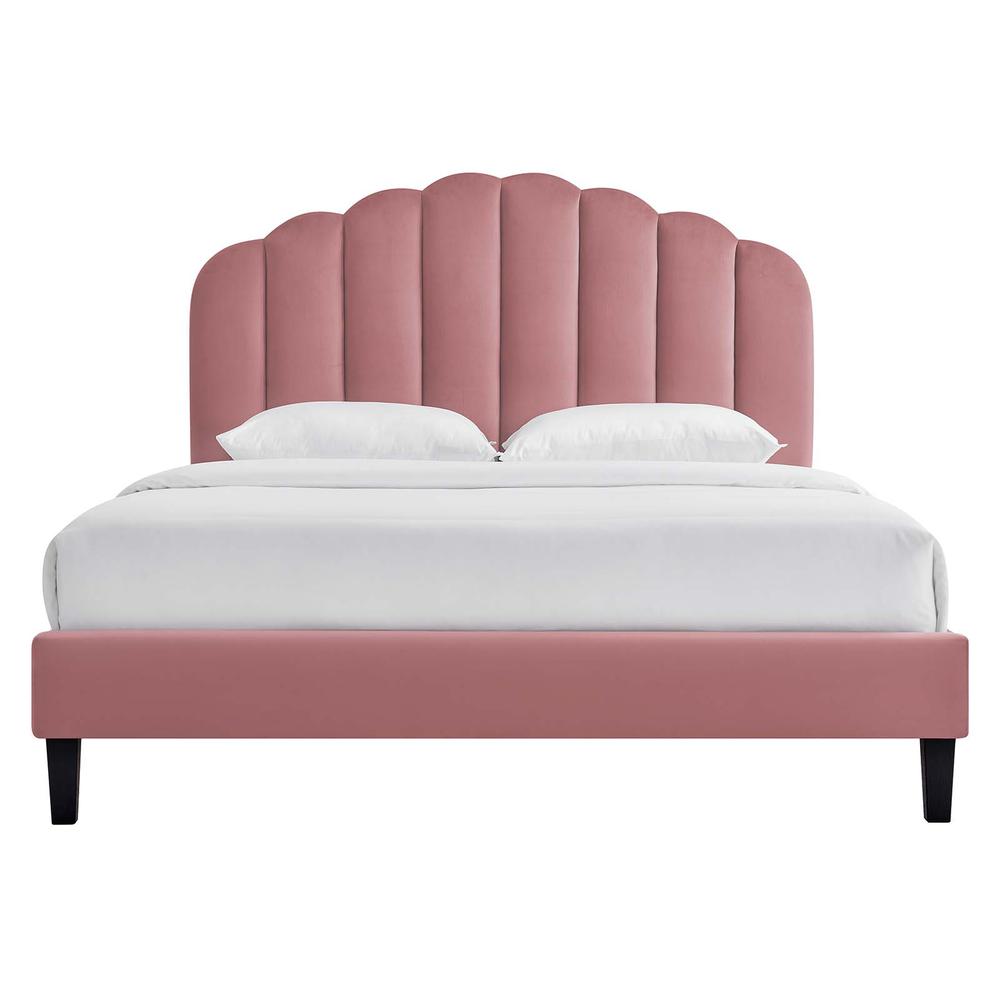 Daisy Performance Velvet Twin Platform Bed. Picture 3