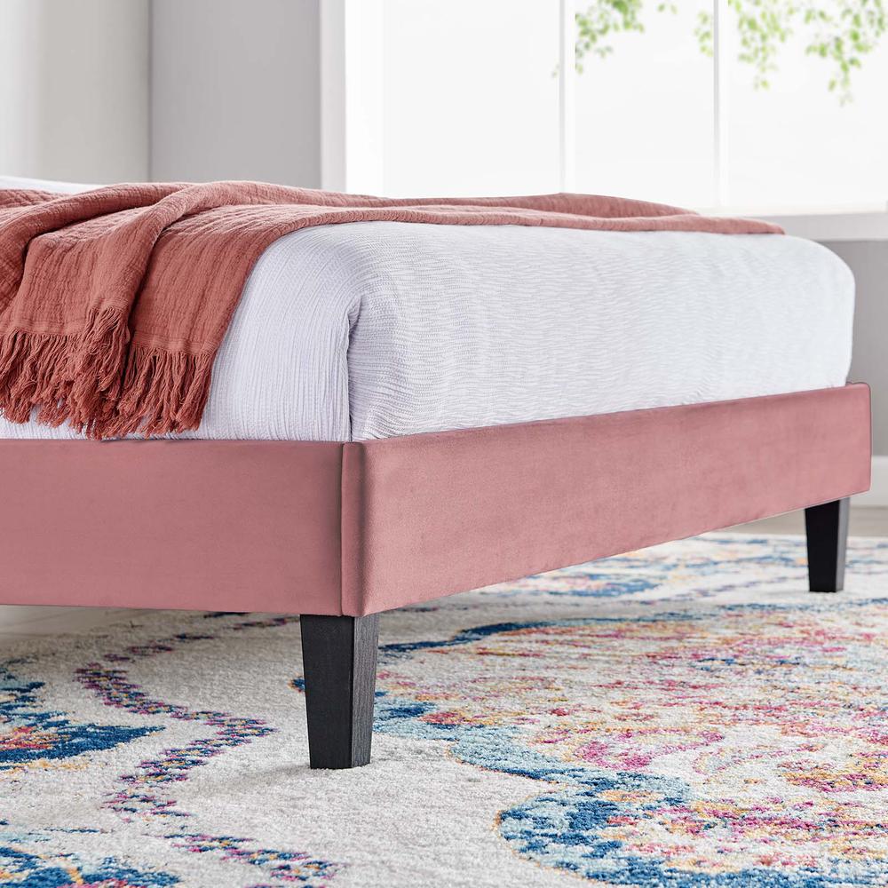 Daisy Performance Velvet Twin Platform Bed. Picture 6