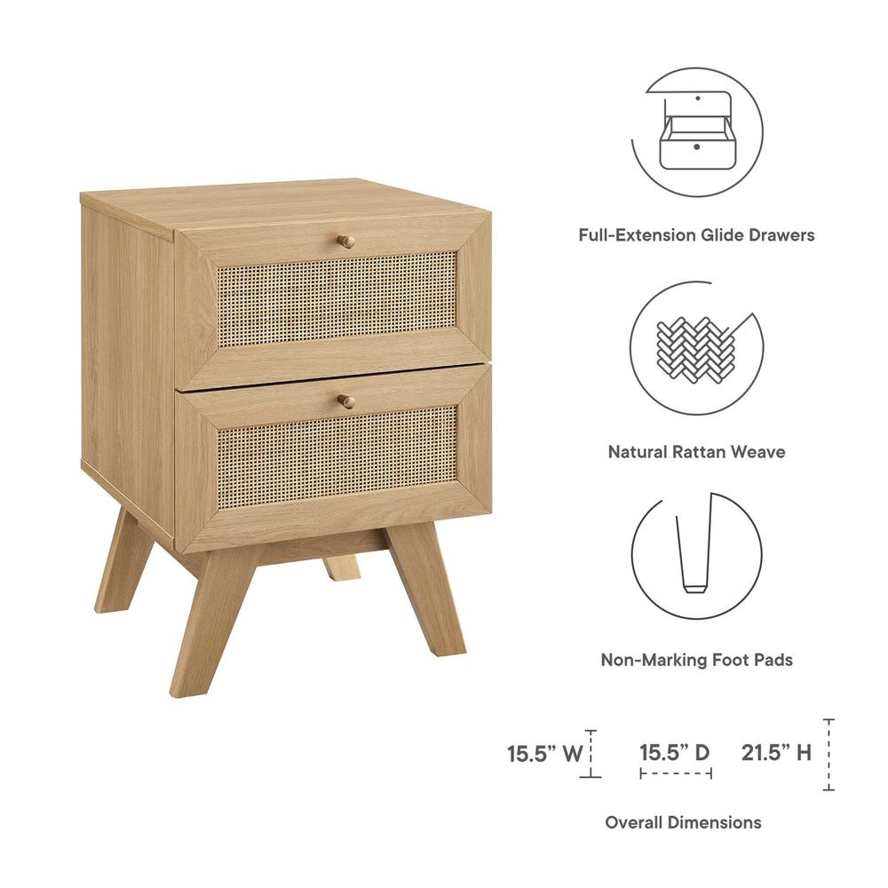 Soma 2-Drawer Nightstand, Oak. Picture 5