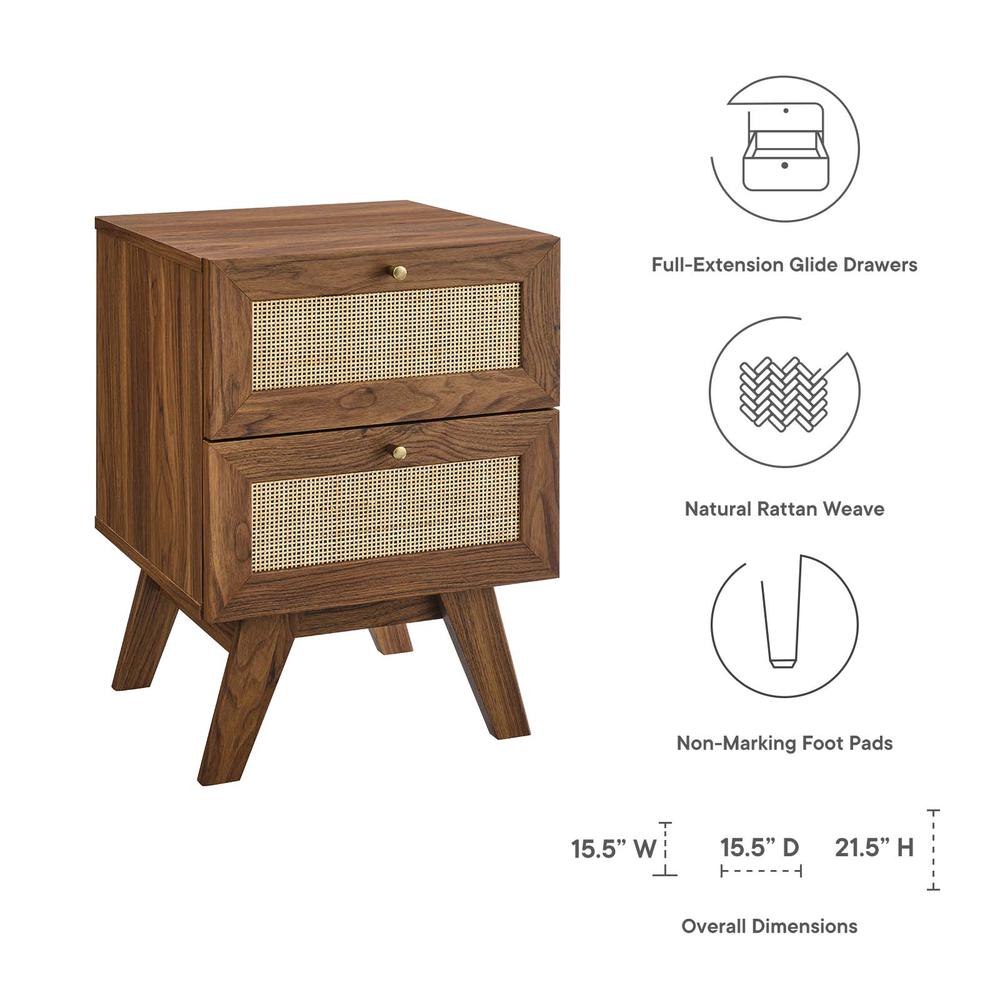 Soma 2-Drawer Nightstand, Walnut. Picture 5