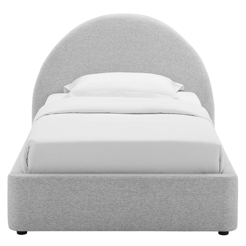 Resort Upholstered Fabric Arched Round Twin Platform Bed. Picture 4