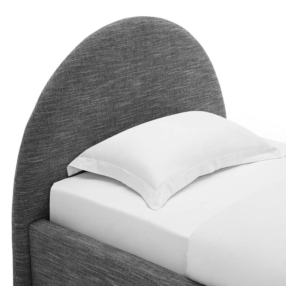 Resort Upholstered Fabric Arched Round Twin Platform Bed. Picture 5