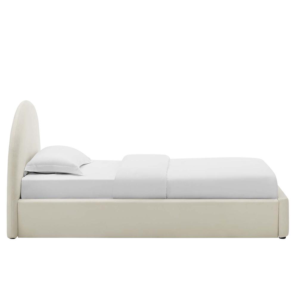 Resort Performance Velvet Arched Round Twin Platform Bed. Picture 3