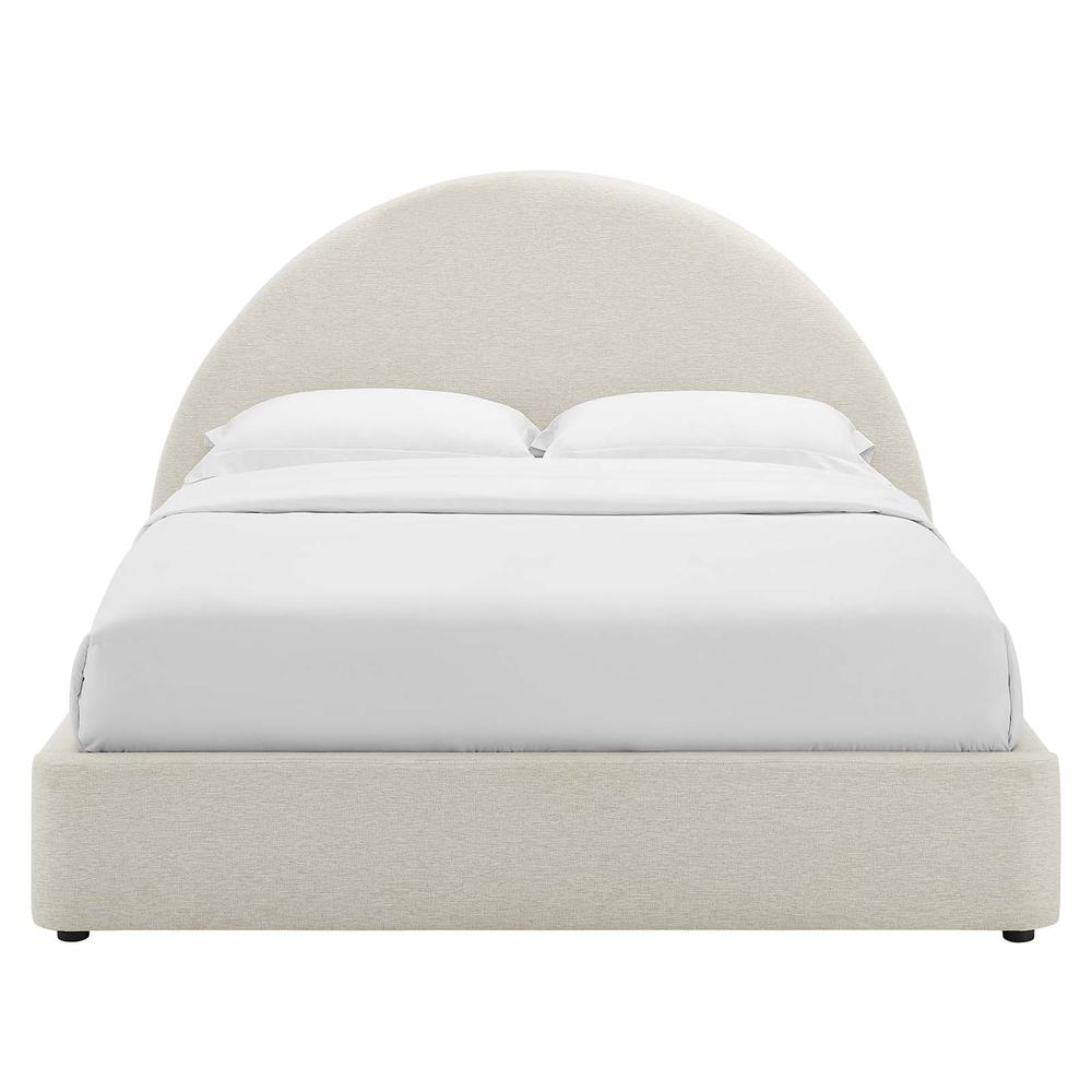Resort Upholstered Fabric Arched Round Full Platform Bed. Picture 4