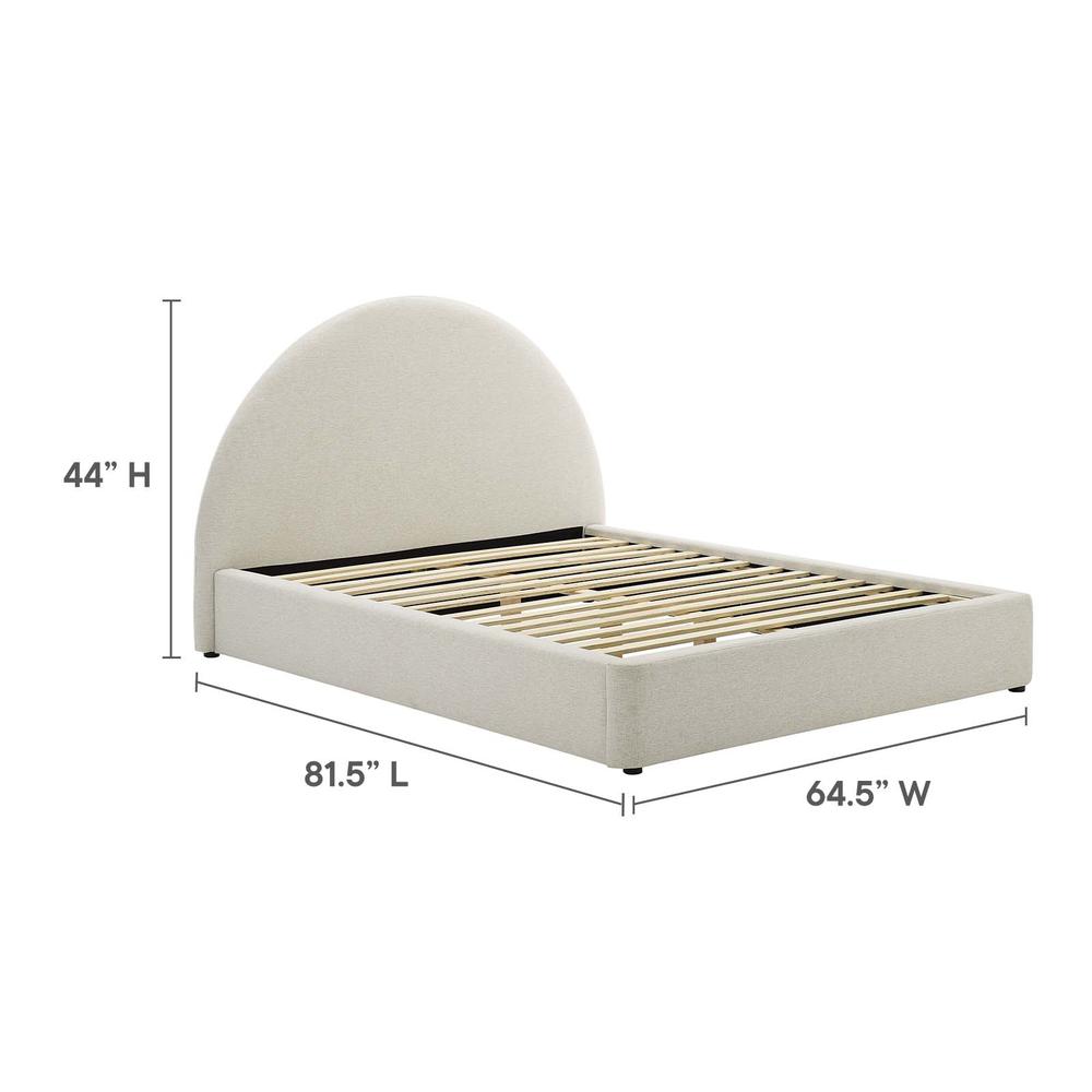 Resort Upholstered Fabric Arched Round Full Platform Bed. Picture 6