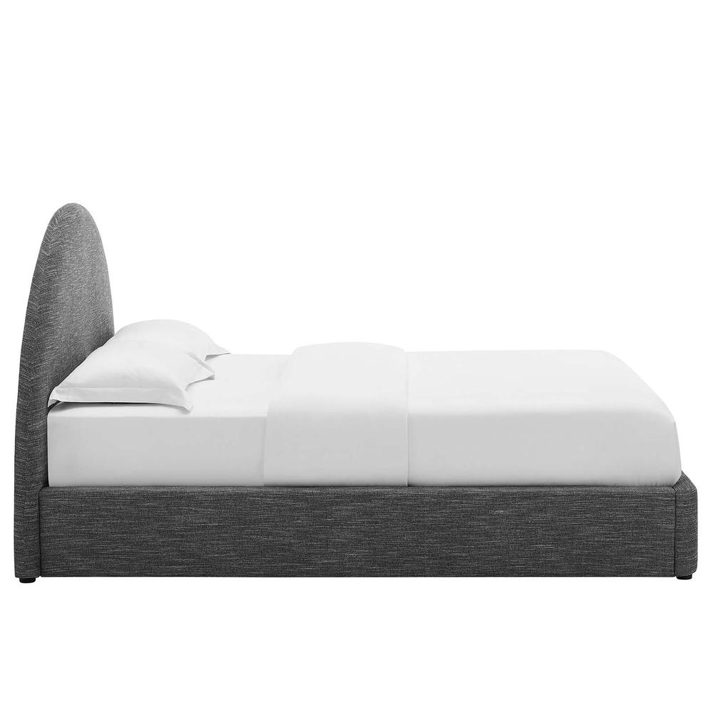 Resort Upholstered Fabric Arched Round Queen Platform Bed. Picture 3